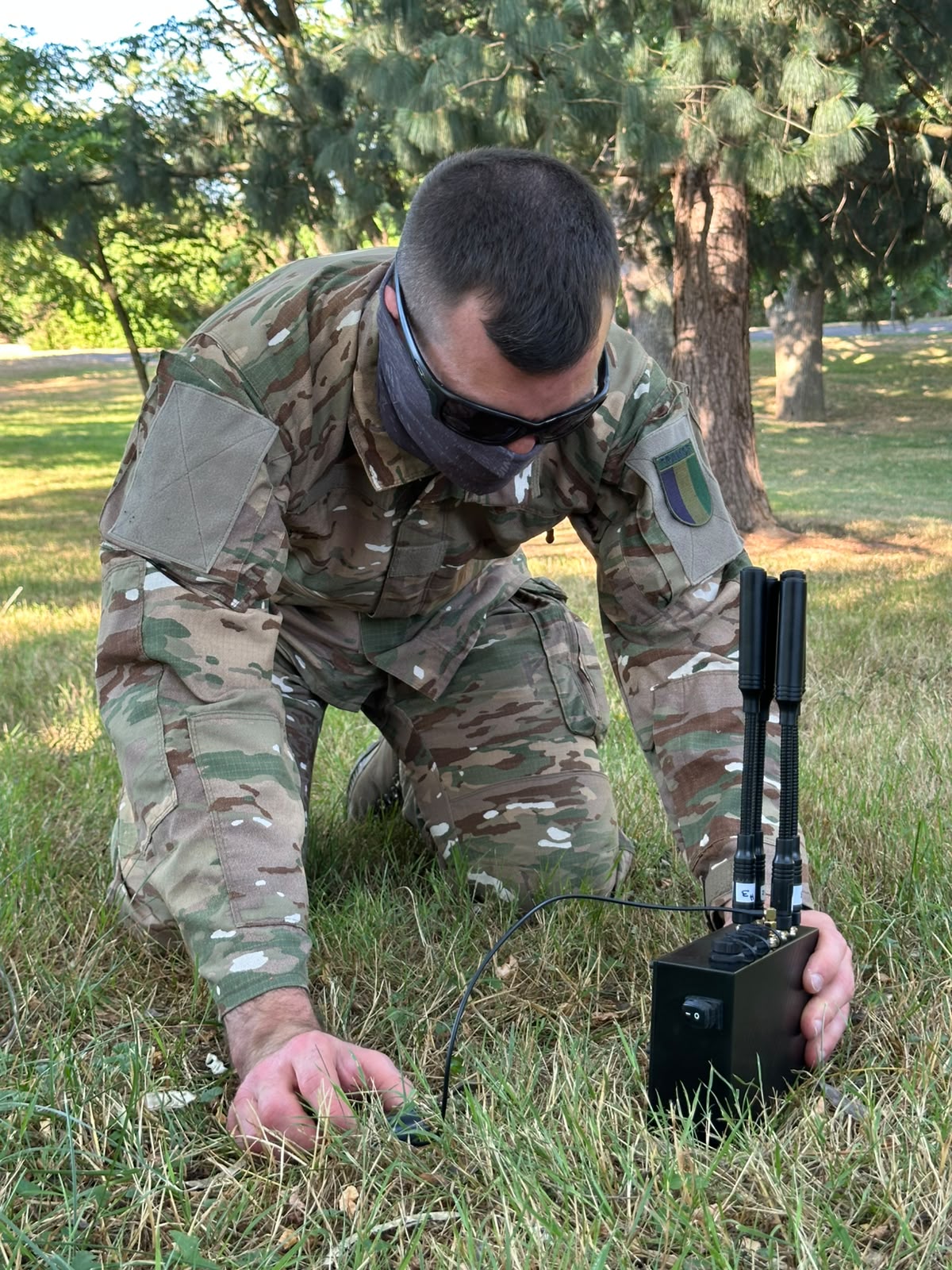 Powered up in the field and left in place.